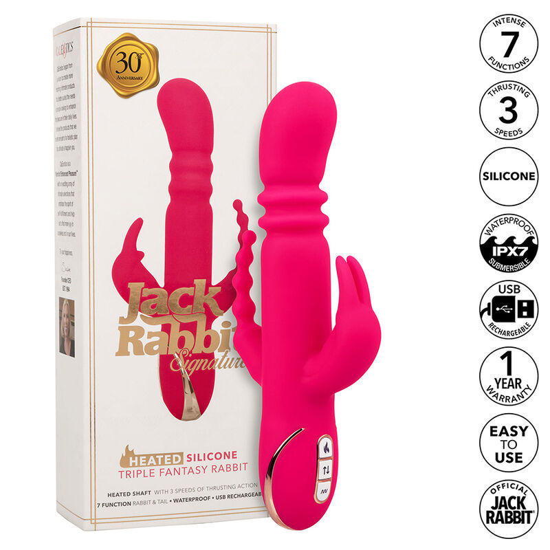 CALEXOTICS - JACK FANTASY TRIPLE HEATED VIBRATOR RABBIT PINK